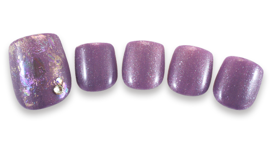 1512c4 冬のフットネイルに紫で ネイルクイック